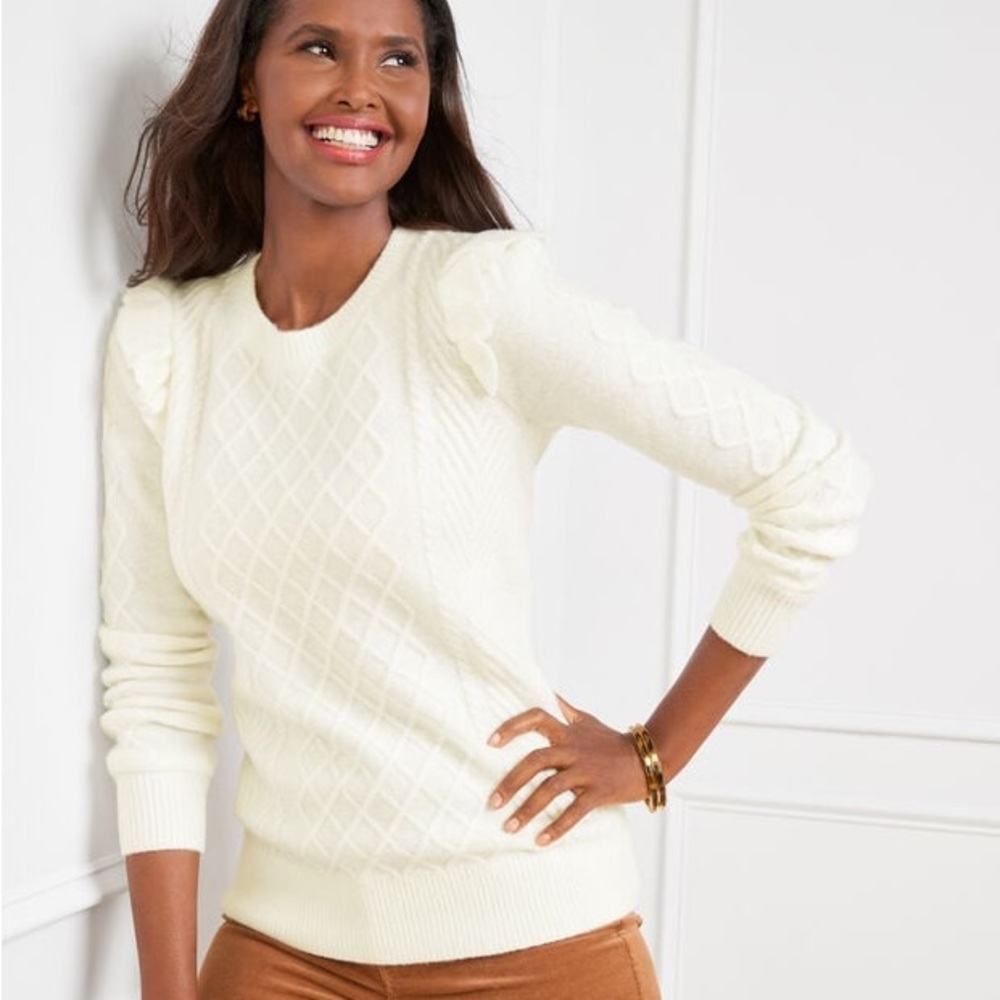 Classic Cream Cable-Knit Women's Sweater